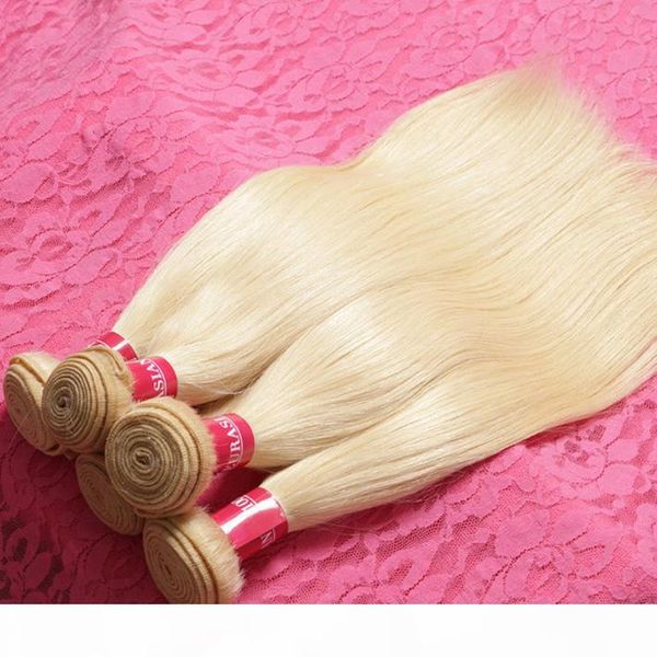 

blonde virgin brazilian hair extensions silky straight 3 bundles deals color 613 platinum blonde human hair weaves reliable vendors, Black