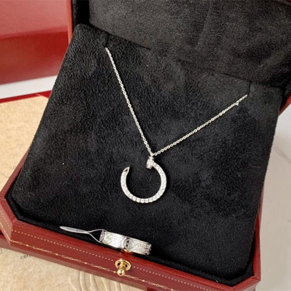 

2020 explosions with diamond nail necklace all over the sky ring set can be divided into good quality and cost-effective fashion joker free, Silver