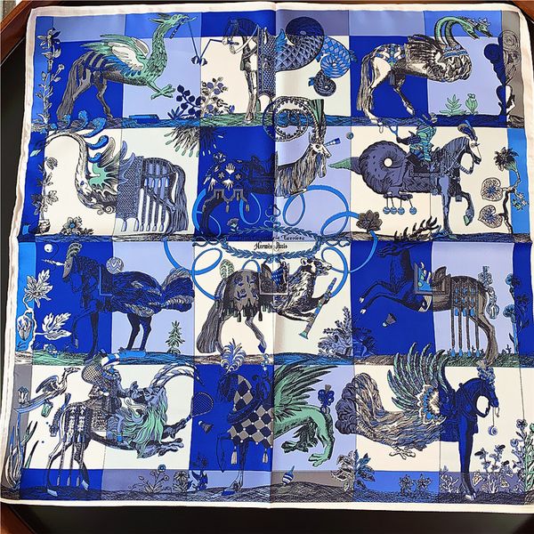 

silk neck scarf woman printing twill neck scarf hijab women headband horse print scarves, Blue;gray