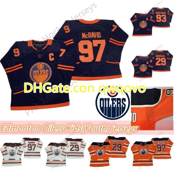 

edmonton oilers kids(youth) jerseys 97 connor mcdavid jersey 29 leon draisaitl 93 ryan nugent-hopkins breathable hockey jerseys, Black;red
