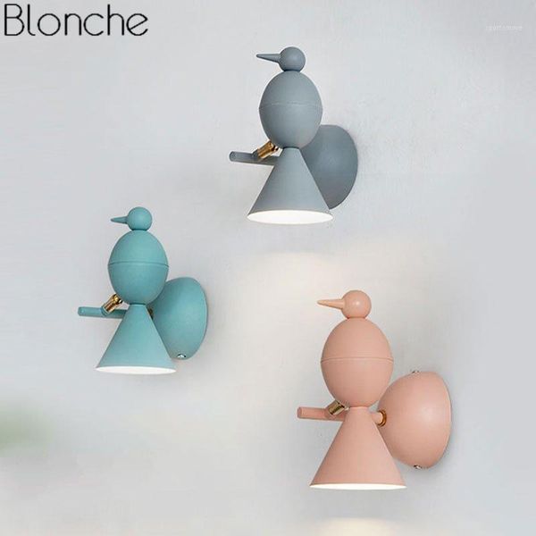 

wall lamp nordic magpie bird modern led iron sconce light fixture for children's room bedroom study home decor luminaire1