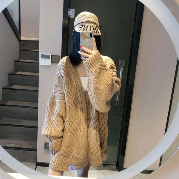 

2021 luxury designer new lazy style knitted cardigan for women wholesale1, White