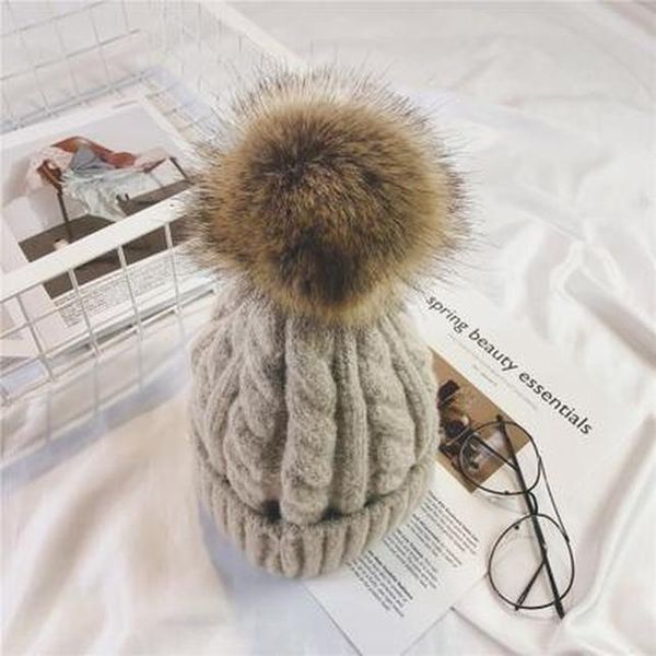 

cokk female cashmere winter hat knitted skullies beanies hats for women wool hat girls gorros korean faux fur pompom ball cap swy sqcjpv, Blue;gray
