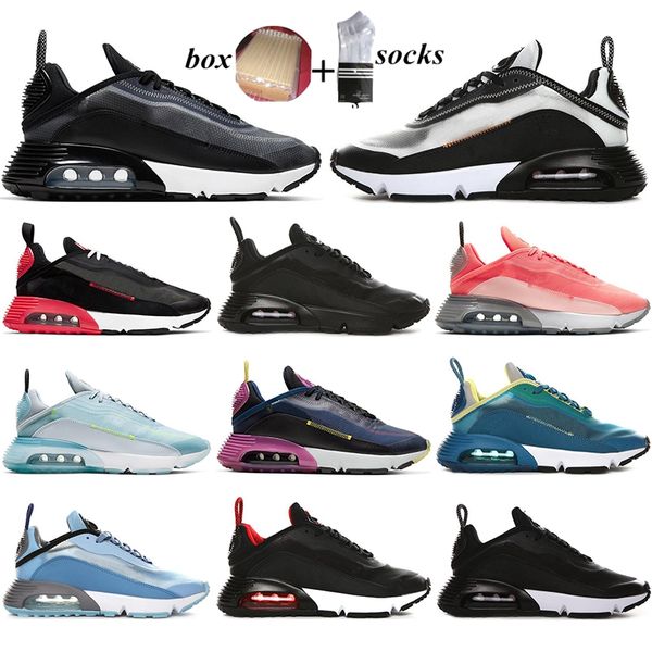 

2021 with box 2090 running shoes for men light blue black white navy magente lava glow women breathable sport 2090s sneakers trainers 36-45