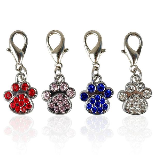 

dog cat collar accessories pet pendant bling diamond necklace accessories paw charm accesorios perros petshop bbyhjd