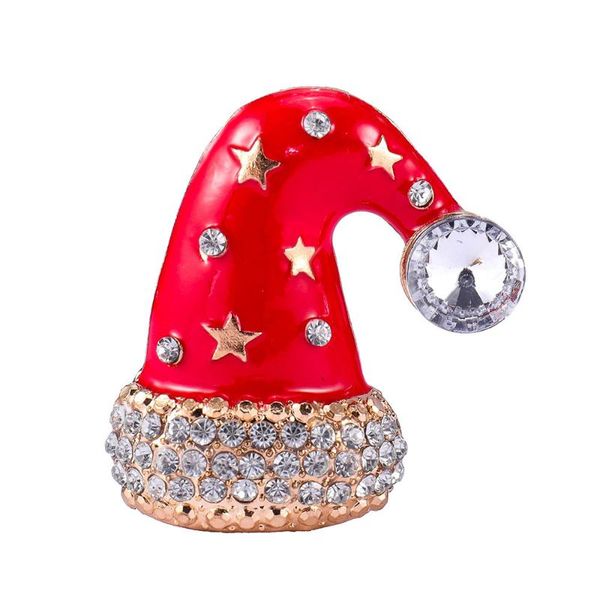 

pins, brooches europe and america style women's cool diamond set christmas hat brooch gift s alloy accessory, Gray
