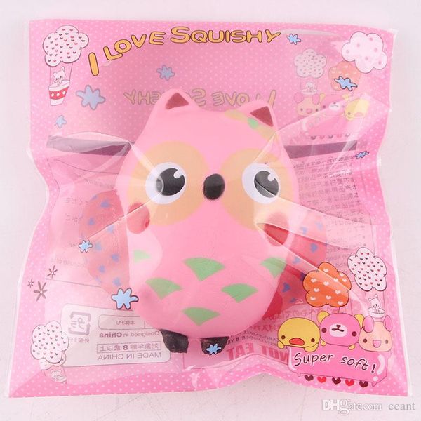 

kwaill squishy fun charm cute pink owl slow rising toy squeeze relieve anxiet gift ing