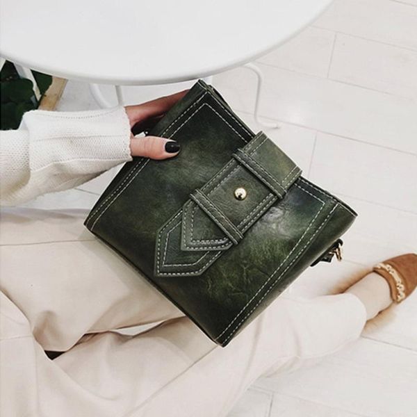 

korean version retro bucket bag fashion crossbody bag with wide shoulder strap girls women creative design shoulder 3 colors