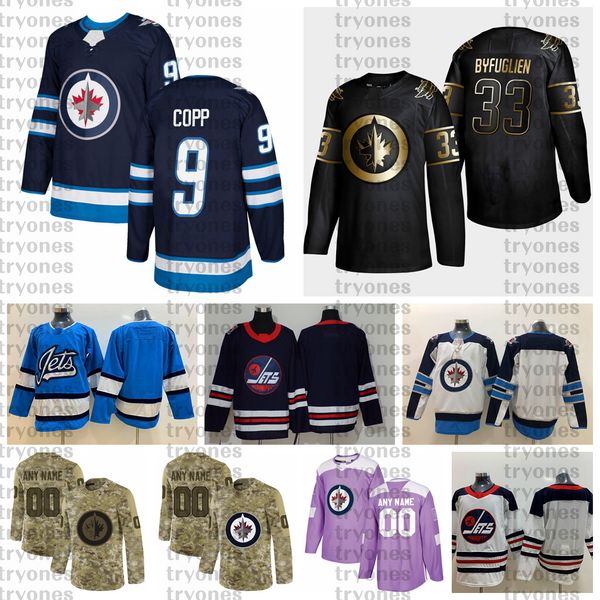 

2021 customize #9 andrew copp winnipeg jets jerseys golden edition camo veterans day fights cancer custom stitched hockey jerseys, Black;red