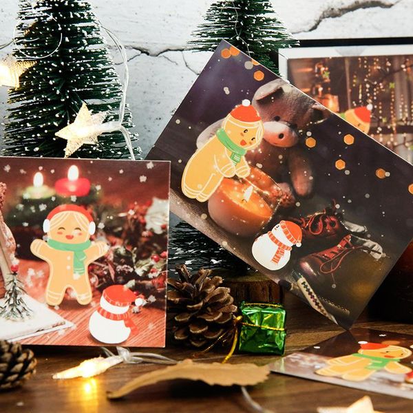 

30 шт. mr. gingerbread man и рождественский день дизайн-карта как скрапбукинг party приглашение diy подарочная открытка сообщение открытка b
