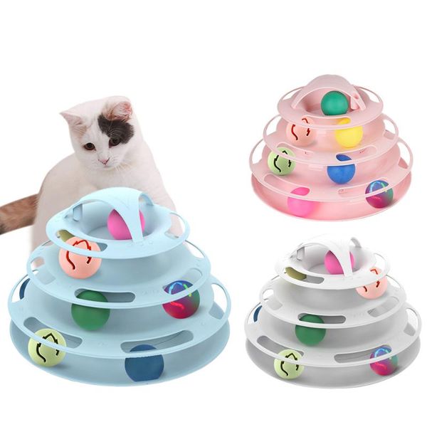 

cat toys three levels pet interactive toy intelligence play disc balls ball disk for iq traning amusement #9