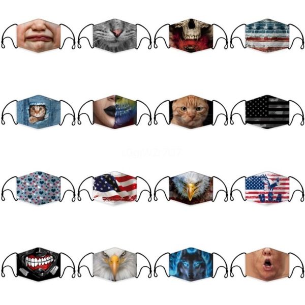 

women three-dimensional face fashion bbreathable creativity dustproof 2020 lace pattern cotton mask washable new for anti-fog mask#580 clog