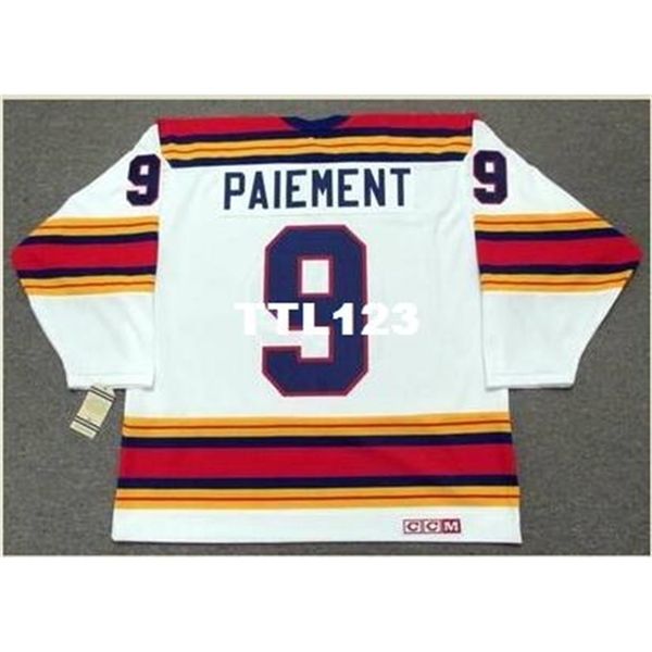 

121s #9 wilf paiement kansas city scouts 1975 ccm vintage retro home hockey jersey or custom any name or number retro jersey, Black