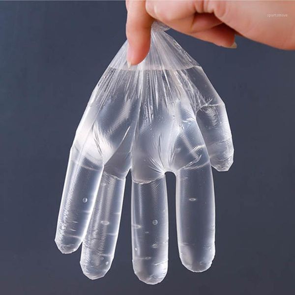 

disposable gloves 100 pieces disposal pe thin film grade catering transparent plastic beauty hair kitchen health gloves1