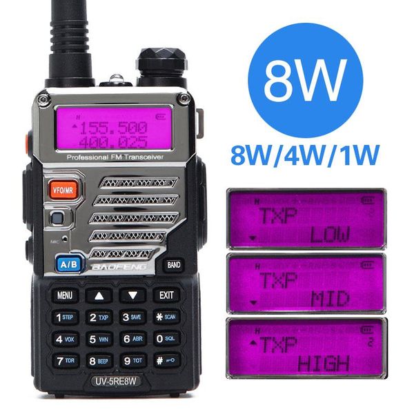 

walkie talkie baofeng uv-5re 8w 10km dual band uv 5re two-way radio vox handheld long range portable hunting