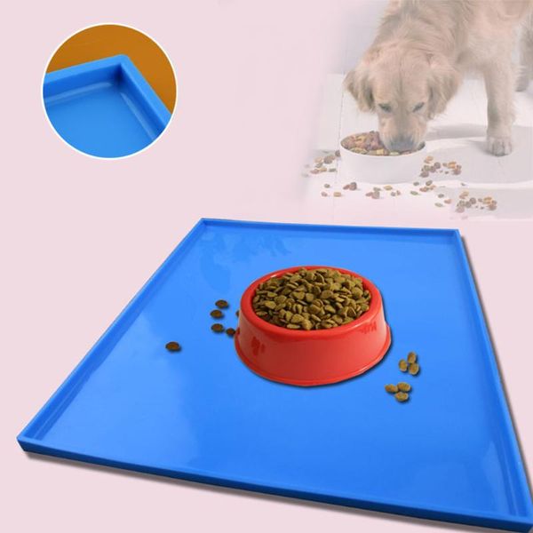 

pet feeding silicone non slip spillproof dog cat mats tray