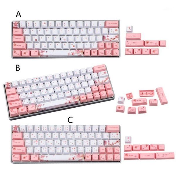 

oem pbt cherry blossom keycap keyboard keycaps dye-sublimation korean japanese1