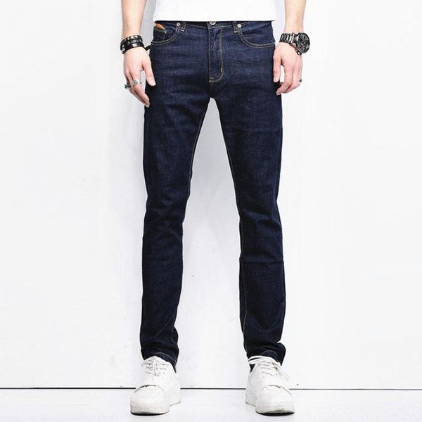 

soft and comfortable loose pure cotton men jeans elastic pants1, Blue