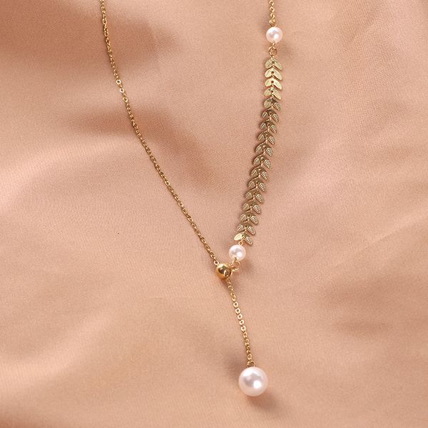 

women fashion necklace wheat pearl pendant chokers statement charm jewelry valentine's day gift for girlfriend accessori