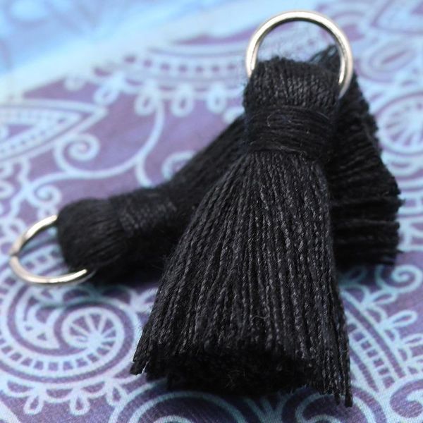 

30pcs 2.5cm mini steel ring tassels diy pendant jewelry curtain garments decorative accessories key bag pendant craft tassels h qylecu