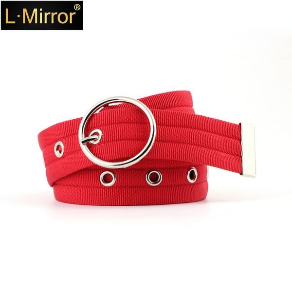 

l.mirror 1pcs hole cloth waist belts girls lady women fashion style lengthen, Black;brown