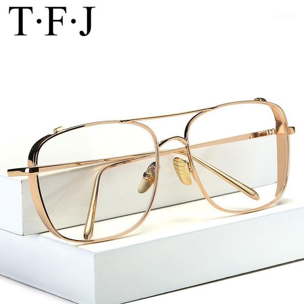 

sunglasses frames oversized glasses women men rectangular metal frame for decorative classic eyeglasses transparent harajuku eyewear1, Silver