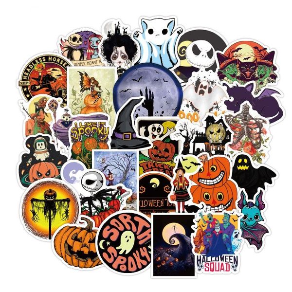 

50 шт. ужасные наклейки для ноутбука багажник автомобиль бутылка воды смешные скейтборд гонки водонепроницаемые наклейки дети рождественские