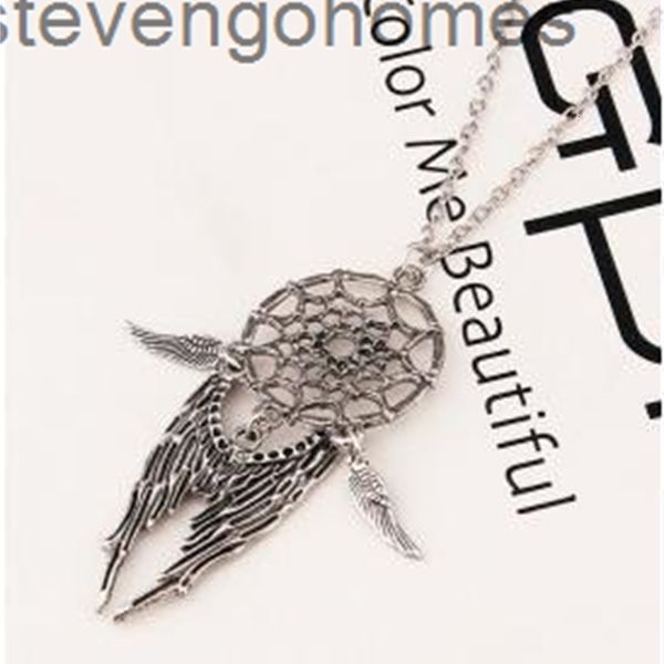 

clavicle x07 feather fashion dream turquoise catcher necklace pendant, Silver