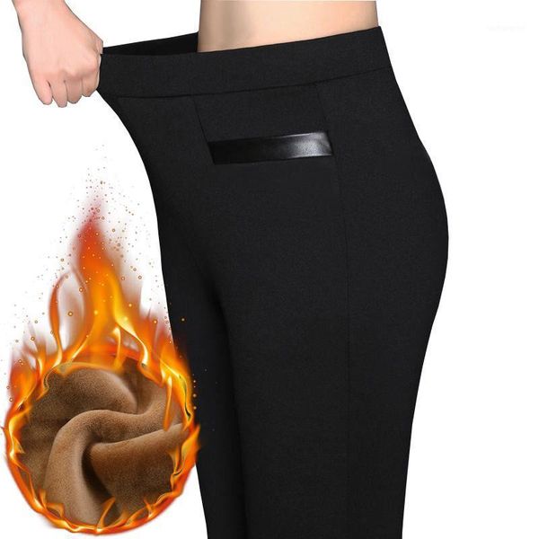 

lpowss winter leggings women plus size warm velvet thick pants high waist stretch leggins slim black trousers m-xxxxl 4xl1
