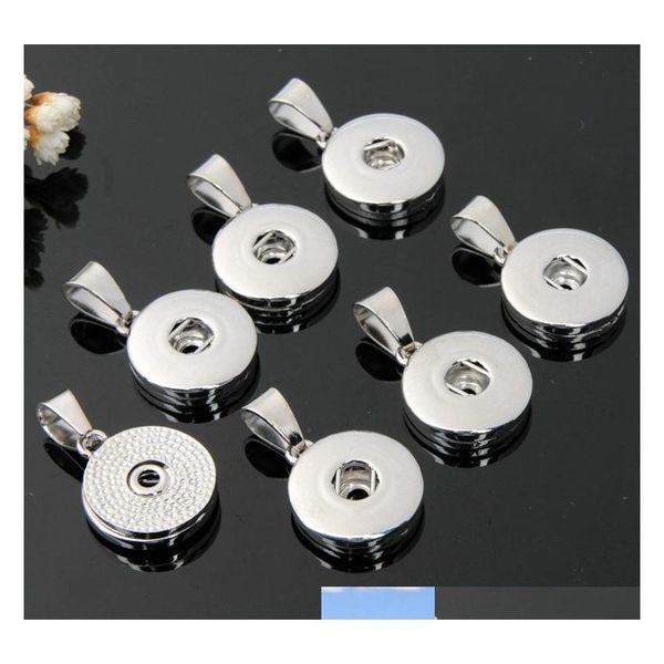 

silver snap button pendants base for diy necklace bracelets earring making jewelry fit 18 mm snap button interchangeable charms p80if