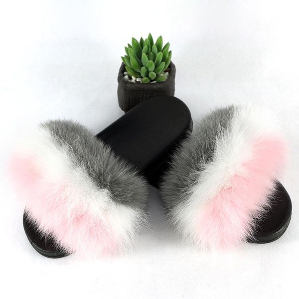 

women's fur slipper 15colors flat beach sandals furry plush flats outdoor/indoor shoes summer lady's fashion shoes size36-45, Black
