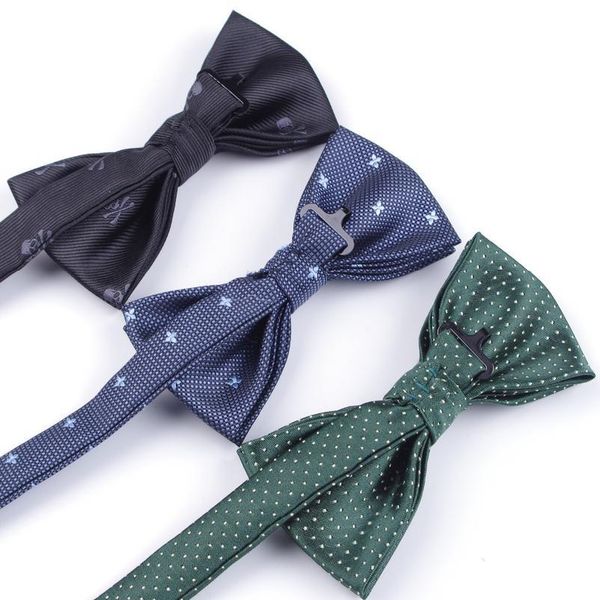 

28 style men formal commercial gentleman bow tie butterfly cravat bowtie male solid color marriage bow ties for m qyljhc, Black;gray