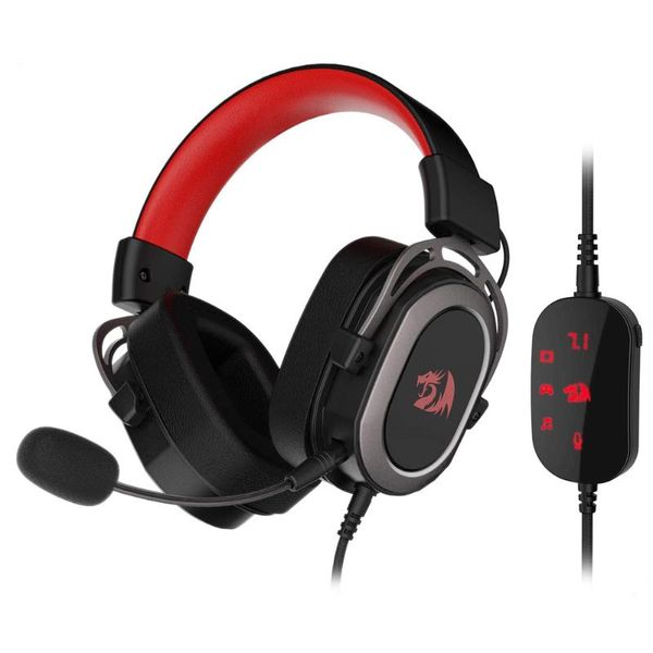 

redragon h710 helios usb wired gaming headset - 7.1 surround sound - memory foam ear pads 50mm drivers detachable microphone