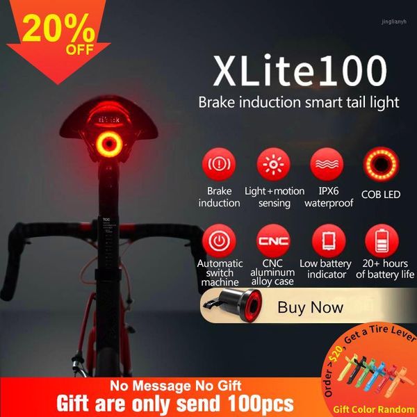 

bike lights bicycle xlite100 rear light auto start/sbrake sensing ipx6 waterproof led charging cycling taillight1