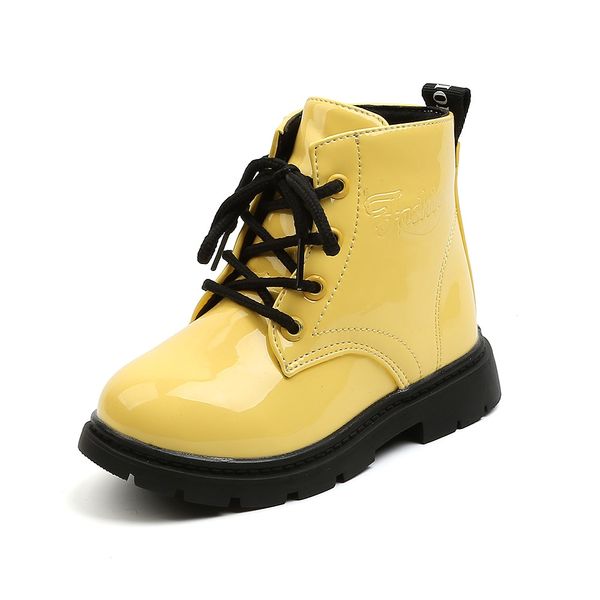 

2021 kids leather boots boys girls shoes autumn children boot toddler girls boots warm winter boots kids shoes size 21- 30, Black