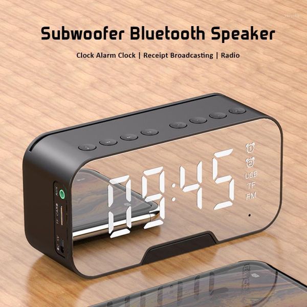 

wireless bluetooth speakers small portable mini clock sound subwoofer mobile 3 d surrounding residential dual alarm clock1