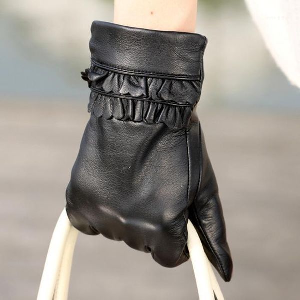 

grade winter genuine leather short sheepskin glove 1 pair/lot #2 color1, Blue;gray