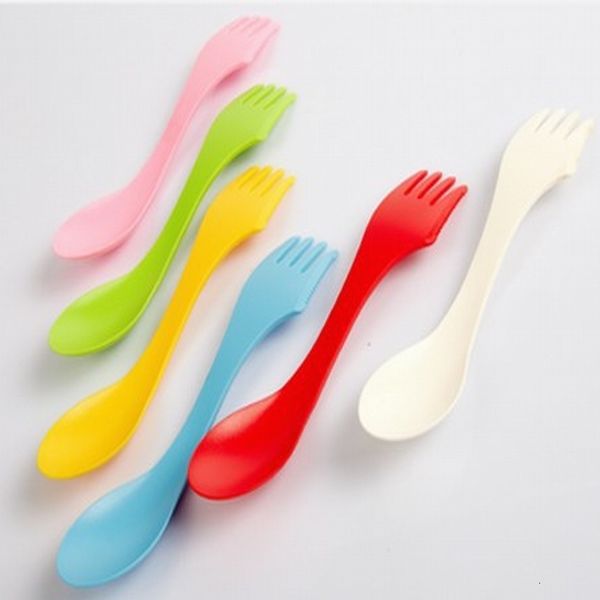 

spork dhl outdoor fork- shipping plastic spoon kitchen tools for 6 colors