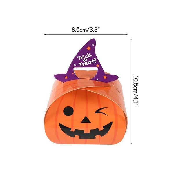 

10pcs halloween candy box бумажные подарочные коробки trick or treat дети подарок тыквы призрак конфеты сумки halloween party украшения прин