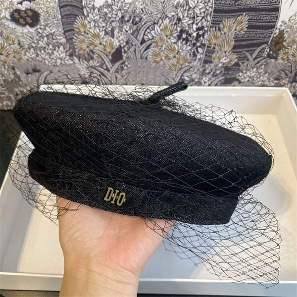 

luxury hat d family's beret children's british net denim painter's hat, Black;white