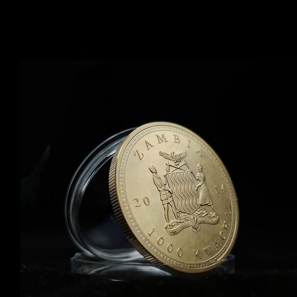 

rh gold plated african wildlife zambia tragelaphus oryx commemorative coin challenge coins collectibles for business gifts f bbyerr