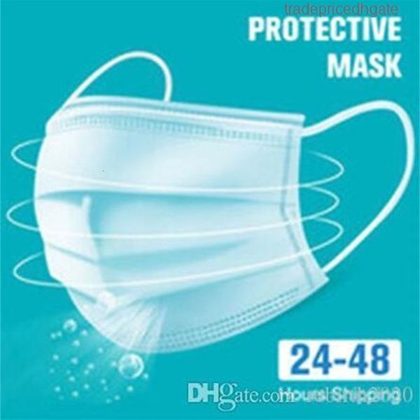 

cover 50factory face masks ear-loop 3 layer mouth 3-ply non-woven disposable dust mask soft breathable outdoor part