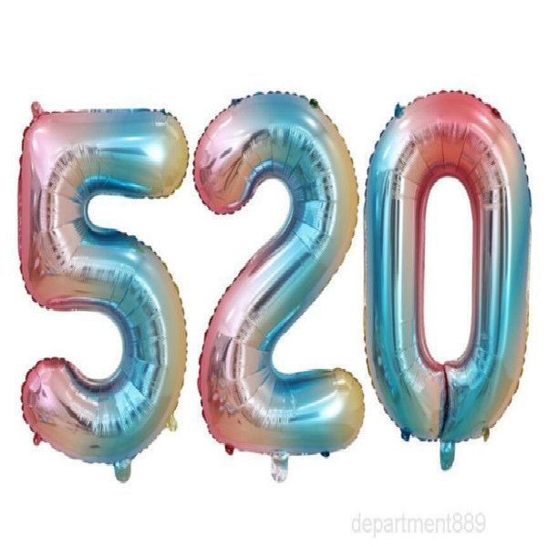

a-32inch rainbow number foil birthday kids wedding decorations rose gold silver balloons party supplies dhb673