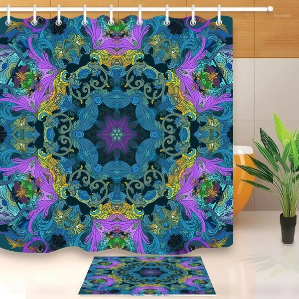 

shower curtains mandala hippie curtain set waterproof fabric liner1