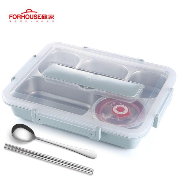 

1700 мл нержавеющая сталь 304 коробка для обеда с ложкой утечка обед обед bento box poinware set microwave детская еда контейнер jllztm