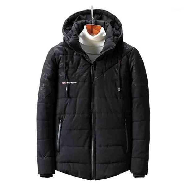 

amberheard 2018 fashion winter fleece jackets men camouflage patchwork hooded outwear parka mens windbreaker thick coat overcoat1, Black