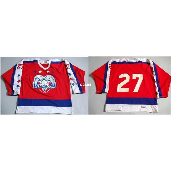 

men chl whl billings bighorns embroidery hockey jersey or custom any name or number retro jersey, Black