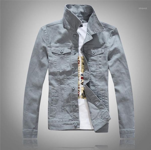 

men's jean jacket slim men fits cotton denim jacket solid male jean coats men cowboy fashion brand clothing sudaderas mujer 4xl1, Black;brown