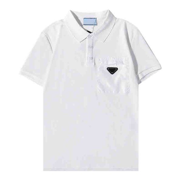 

22ss europa mens polo shirts womens stripe splicing t-shirt hohe qualitÃ¤t schraube baumwolle patchwork polos brief tshirts designer casual, White;black