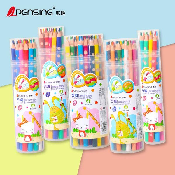 

professional color pencil concave small hole considerate design fit for children kids graffiti painting art colored pencil set wmtnhb